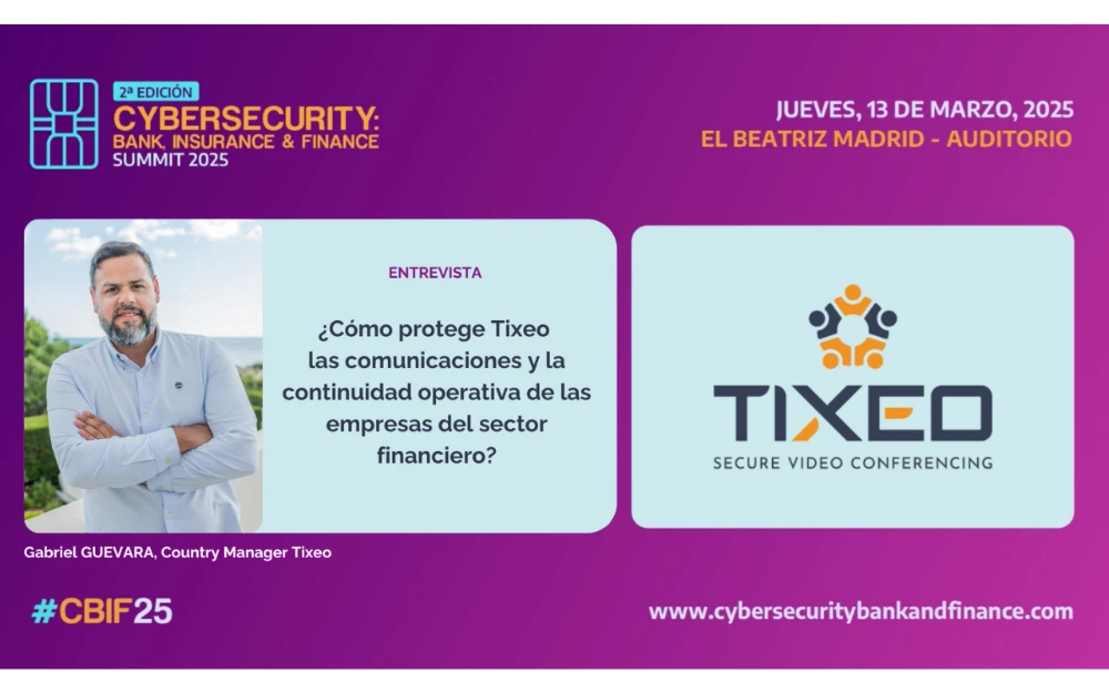 Tixeo, patrocinador de Cybersecurity Bank and Finance 2025.